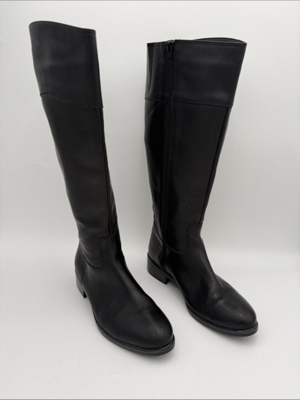 Lavorazione Artigania Women Black Tall Leather Riding Boots 8.5 fall winter Y2K